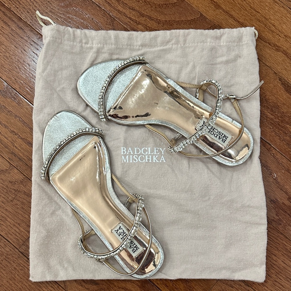 Badgley Mischka Crystal Rose Gold Sparkling Sandals